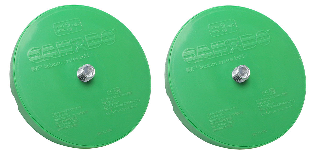 CanDo MVP Balance System, Green Instability Ball (Level 3), Pair
