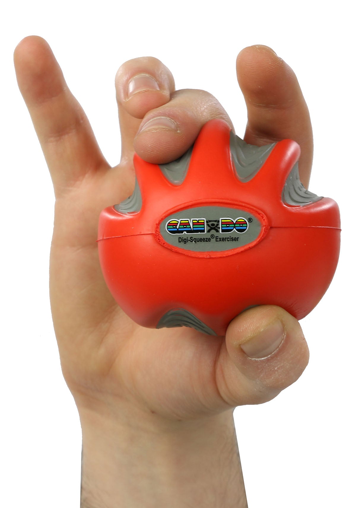 CanDo Digi-Squeeze hand exerciser - Medium - Red, light