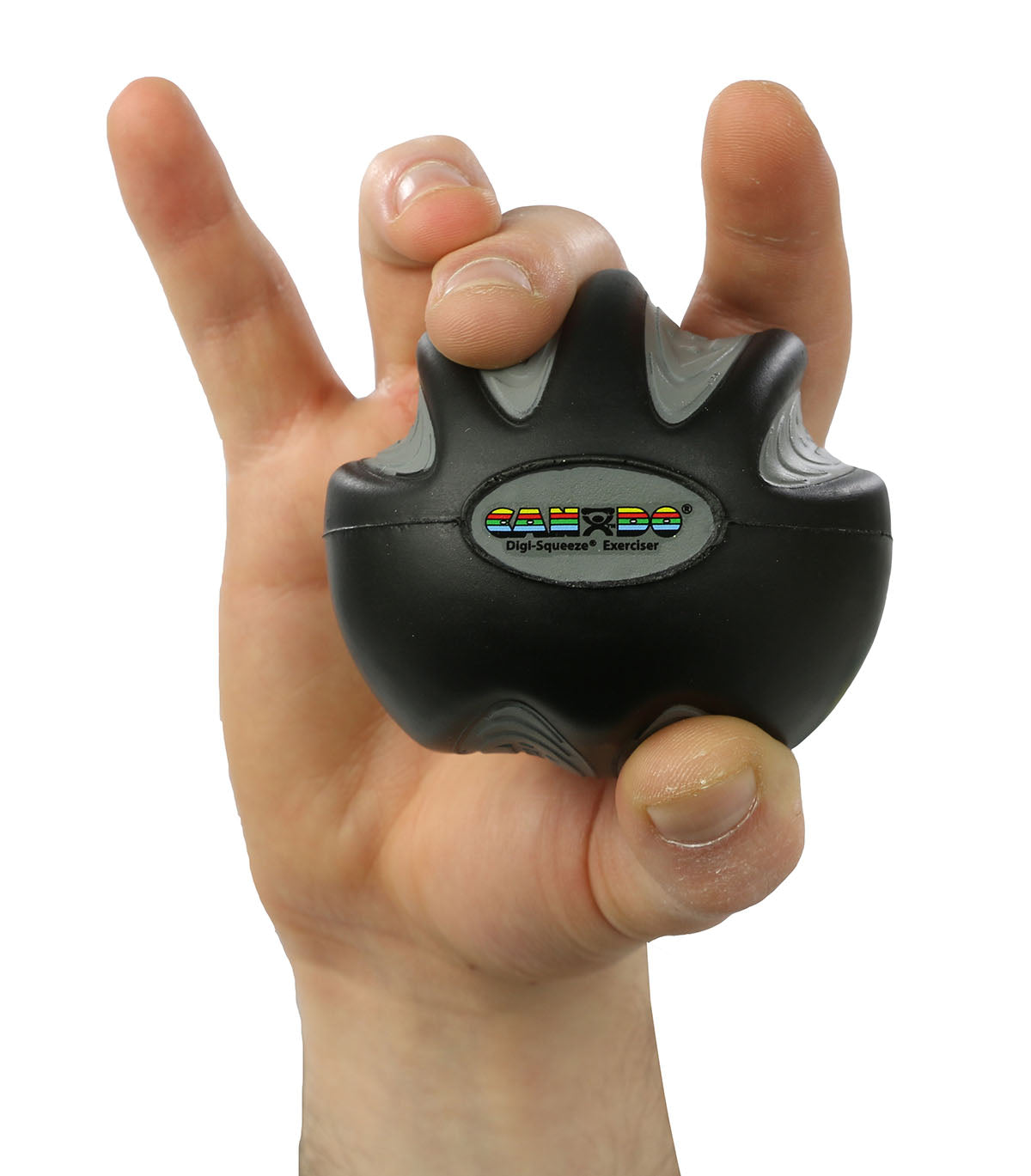 CanDo Digi-Squeeze hand exerciser - Medium - Black, x-firm