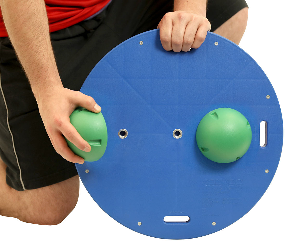 CanDo Balance Board, 16" Diameter Wobble/Rocker Board with 2 Green Balls (Moderate)