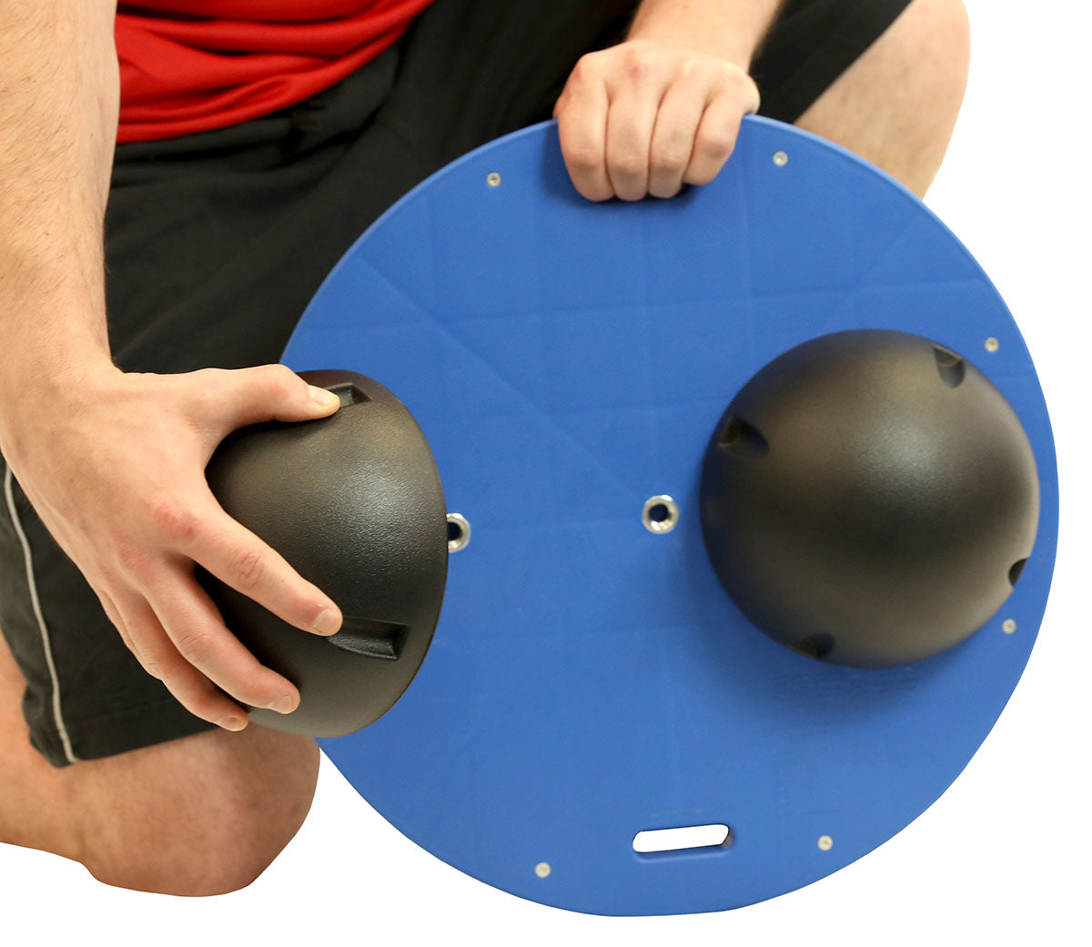 CanDo Balance Board, 16" Diameter Wobble/Rocker Board with 2 Black Balls (X-Hard)