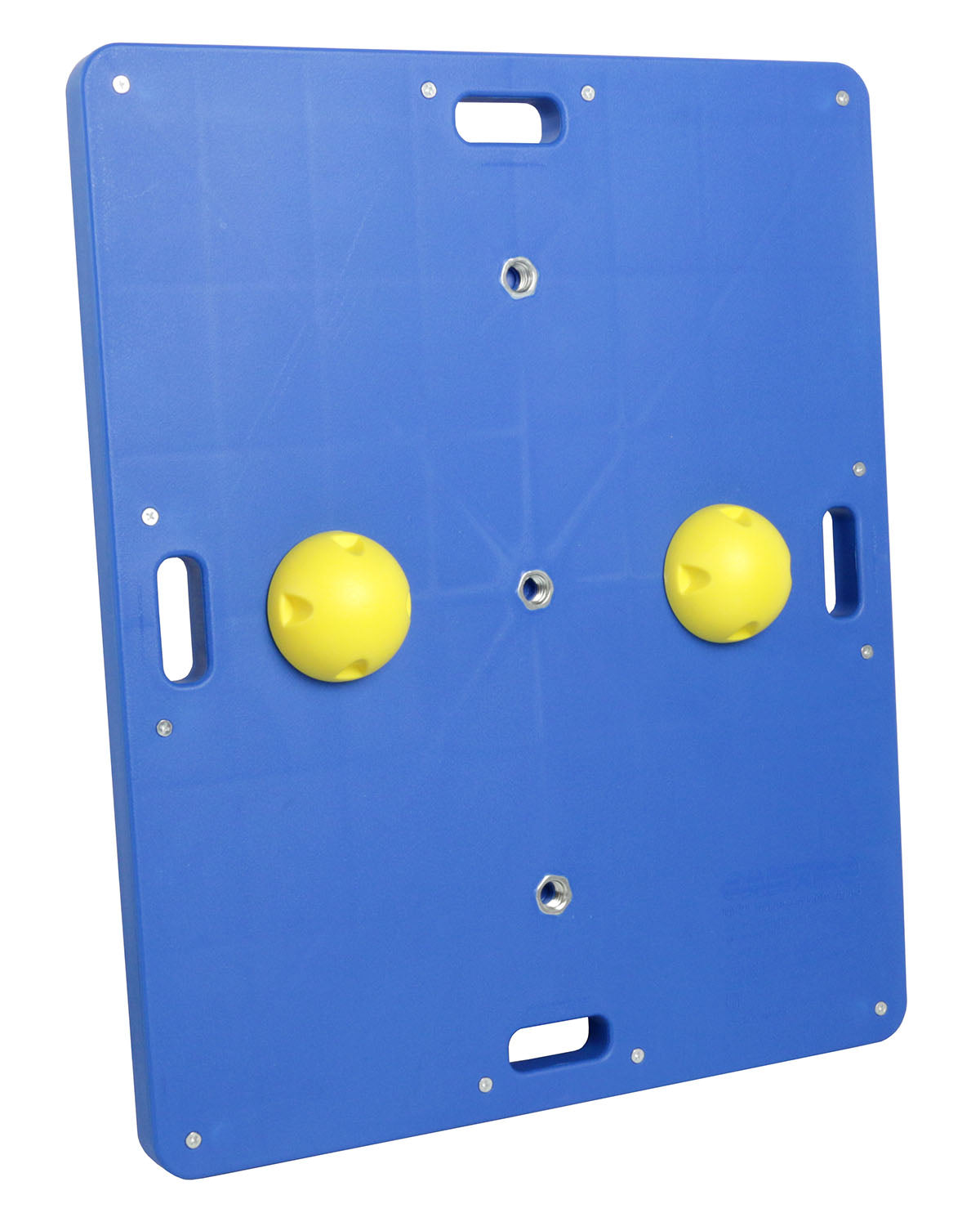 CanDo Balance Board, 15" x 18" Wobble/Rocker Board with 2 Yellow Balls (X-Easy)