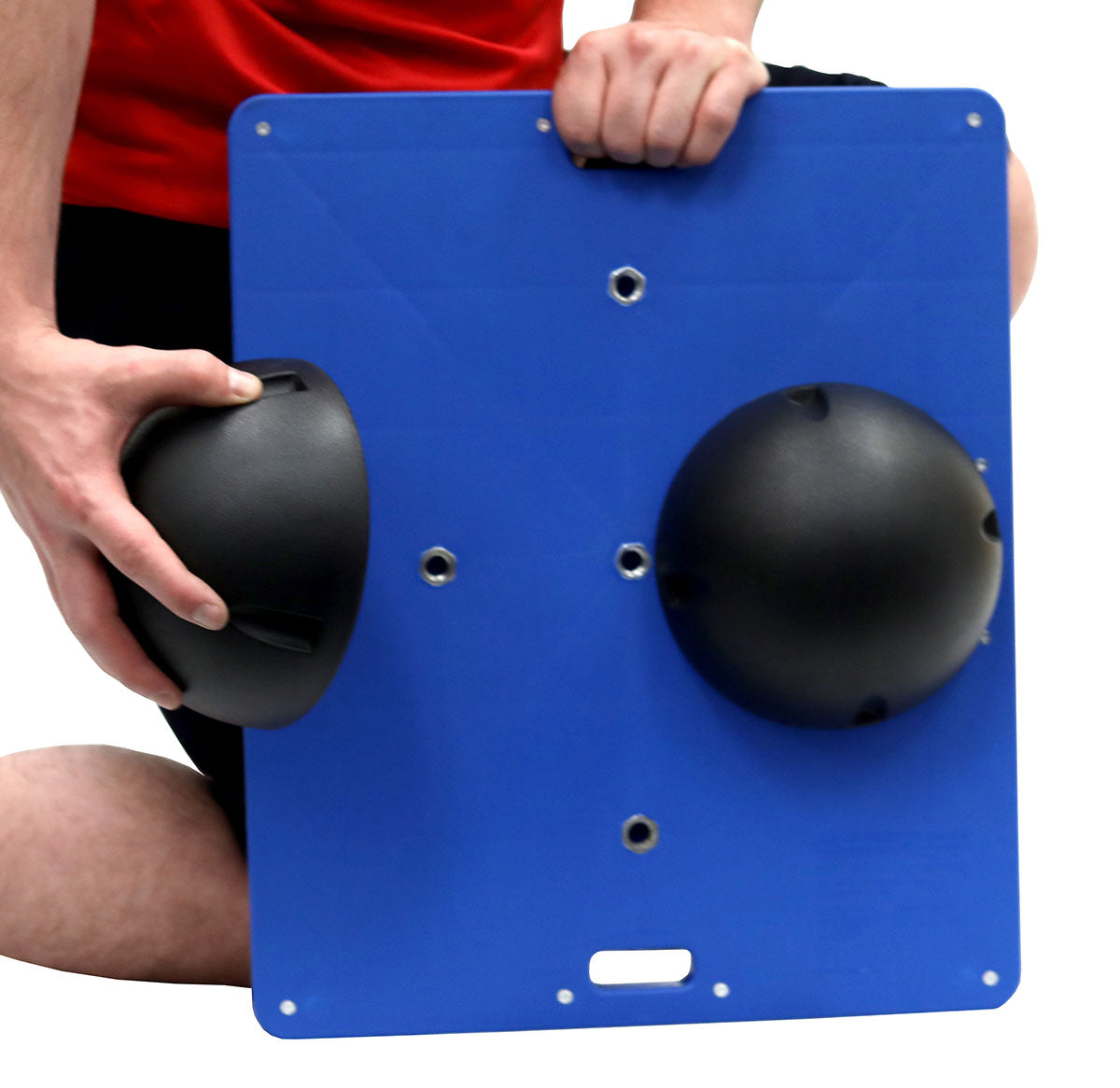 CanDo Balance Board, 15" x 18" Wobble/Rocker Board with 2 Black Balls (X-Hard)