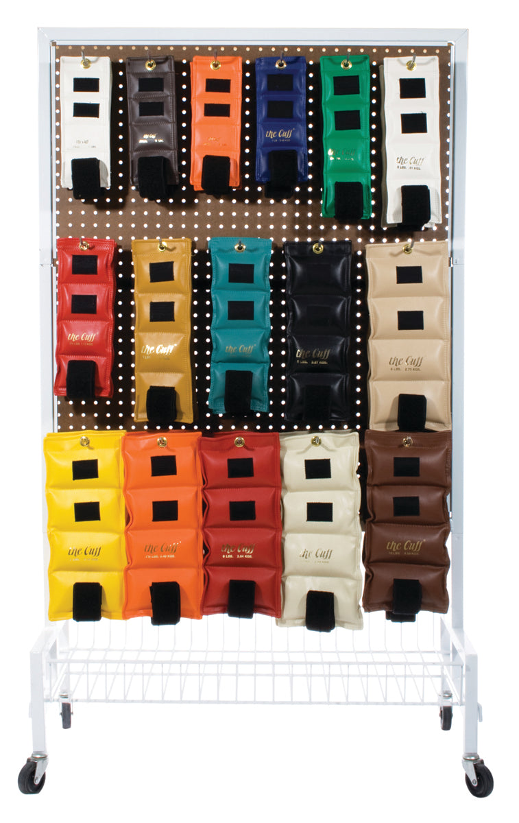 The Cuff Deluxe Ankle and Wrist Weight, 32 Piece Set with Rack (2 each: .25, .5, .75, 1, 1.5, 2, 2.5, 3, 4, 5, 6, 7, 7.5, 8, 9, 10 lb.)