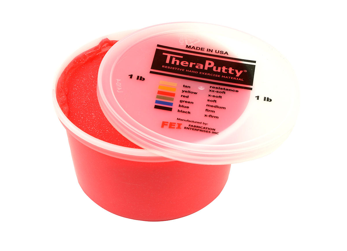 CanDo Sparkle Theraputty Exercise Material - 1 lb - Red - Soft