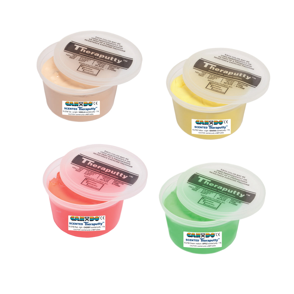 CanDo Scented Theraputty Exercise Material - 1 lb - 4-piece set (tan-green)