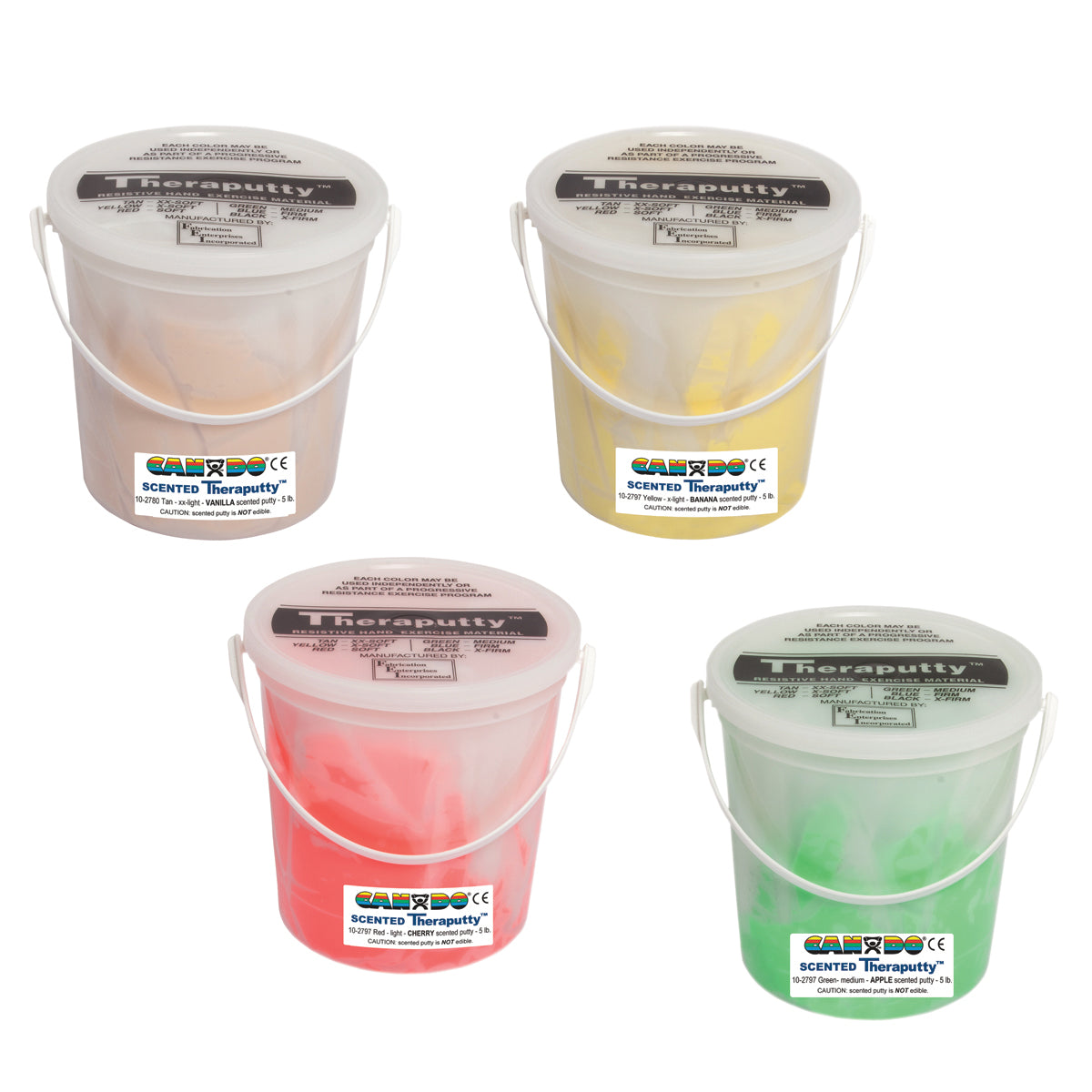 CanDo Scented Theraputty Exercise Material - 5 lb - 4-piece set (tan-green)