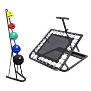 CanDo Square Ball Rebounder, Metal Rack, 5-Piece Set (1 ea: 2, 4, 7, 11, 15 lb.)