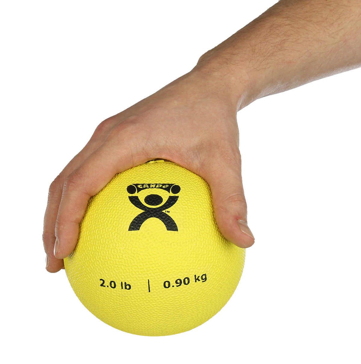 CanDo, Soft and Pliable Medicine Ball, 5" Diameter, Yellow, 2 lbs.