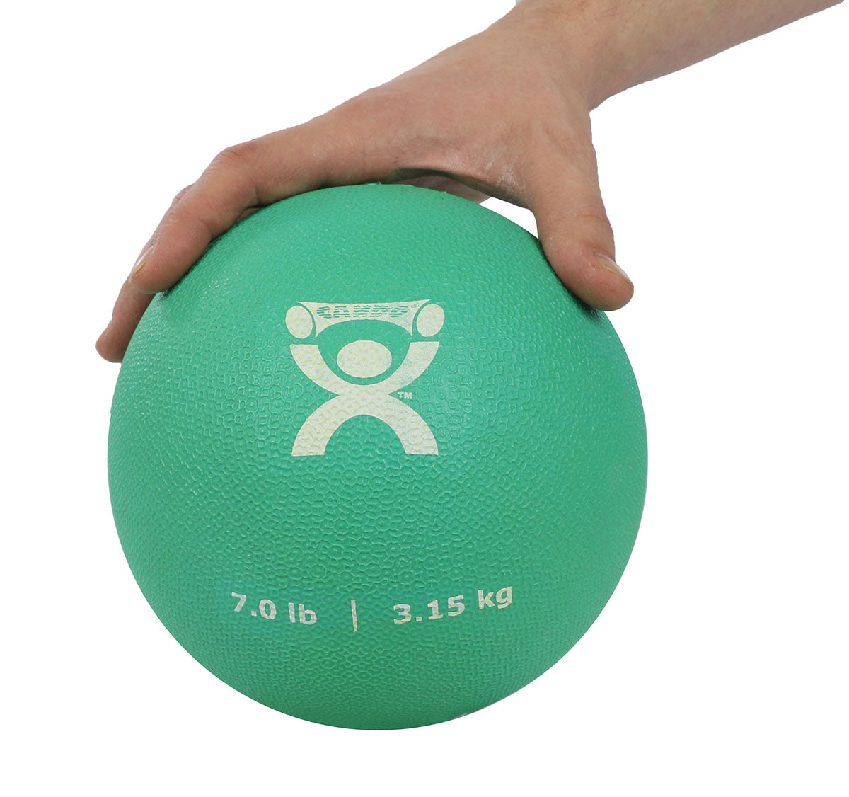 CanDo, Soft and Pliable Medicine Ball, 7" Diameter, Green, 7 lbs.