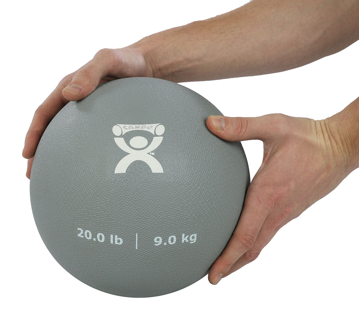 CanDo, Soft and Pliable Medicine Ball, 9" Diameter, Silver, 20 lbs.