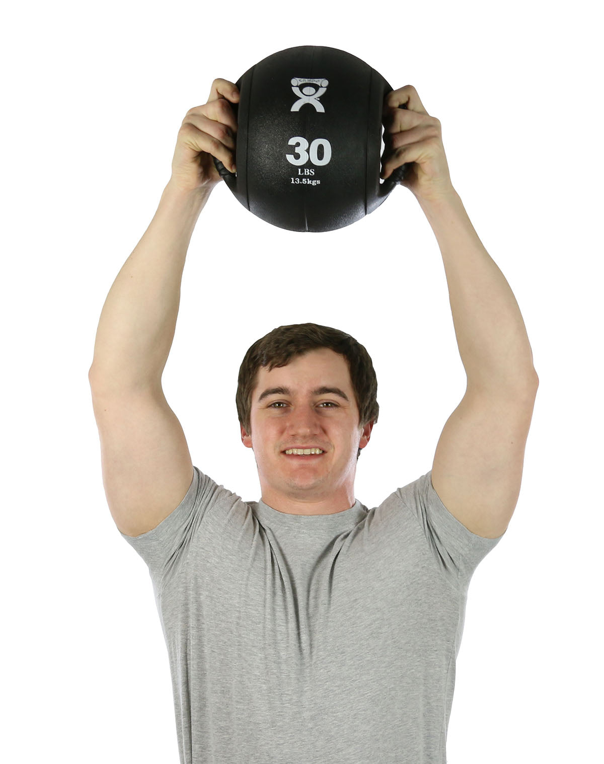 CanDo, Dual-Handle Medicine Ball, 9" Diameter, Black, 30 lb.