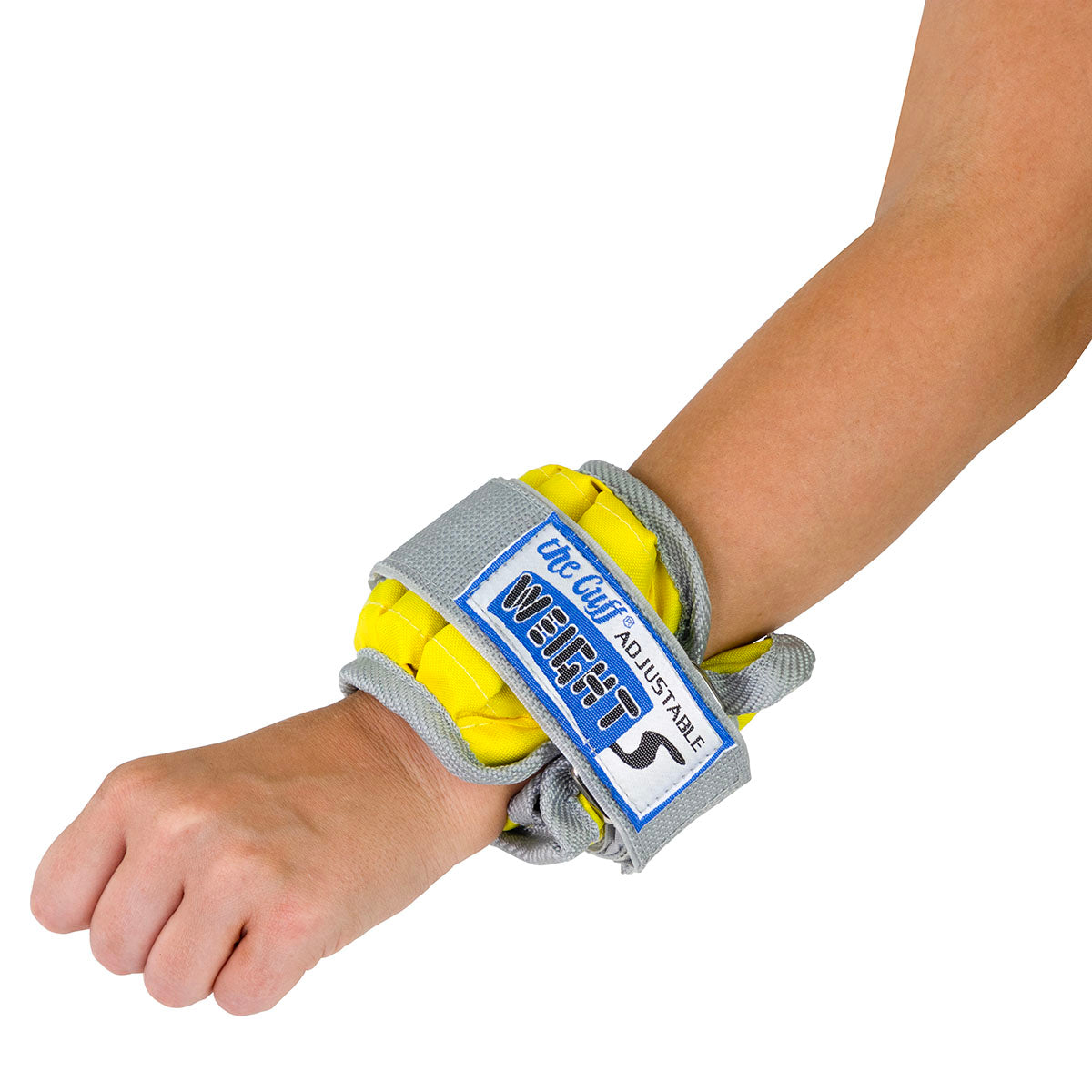 The Adjustable Cuff wrist weight - 2 lb - 10 x 0.2 lb inserts - Yellow - pair