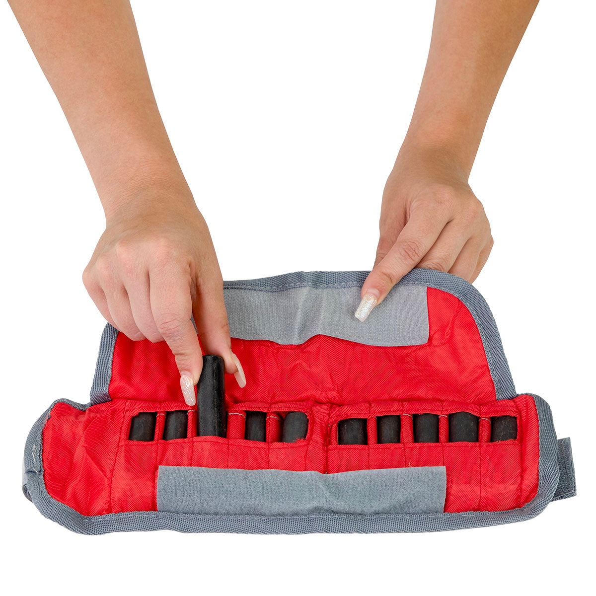 The Adjustable Cuff wrist weight - 4 lb - 20 x 0.2 lb inserts - Red - pair