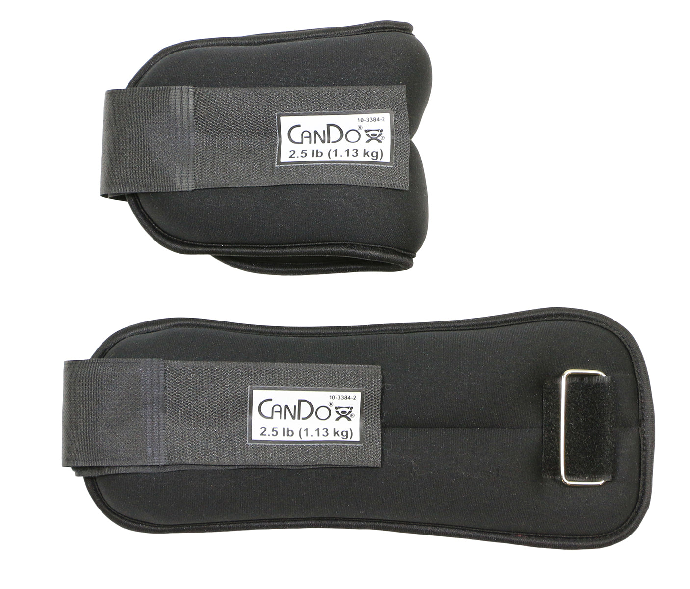 CanDo Weight Straps - 5 lb Set (2 each: 2-1/2 lb weight) - Black
