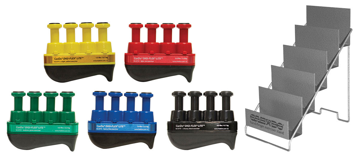 Digi-Flex LITE - Set of 5 (1 each: yellow, red, green, blue, black) with Metal Stand