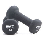 Premium Neoprene Coated Dumbbell, Black, Pair, 2 lb