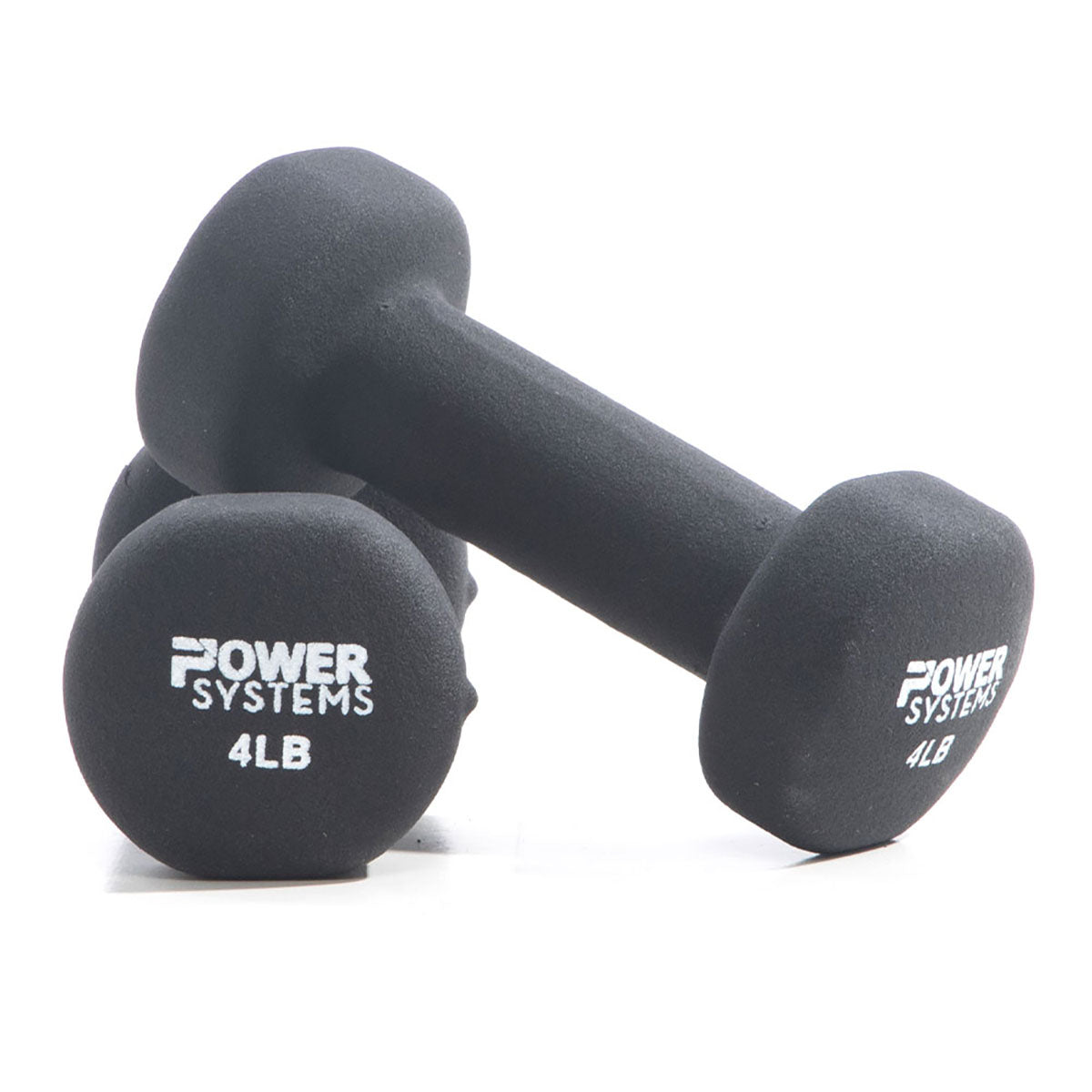 Premium Neoprene Coated Dumbbell, Black, Pair, 4 lb