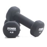 Premium Neoprene Coated Dumbbell, Black, Pair, 4 lb