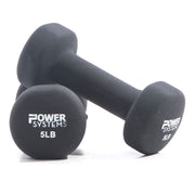 Premium Neoprene Coated Dumbbell, Black, Pair, 5 lb