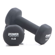 Premium Neoprene Coated Dumbbell, Black, Pair, 6 lb