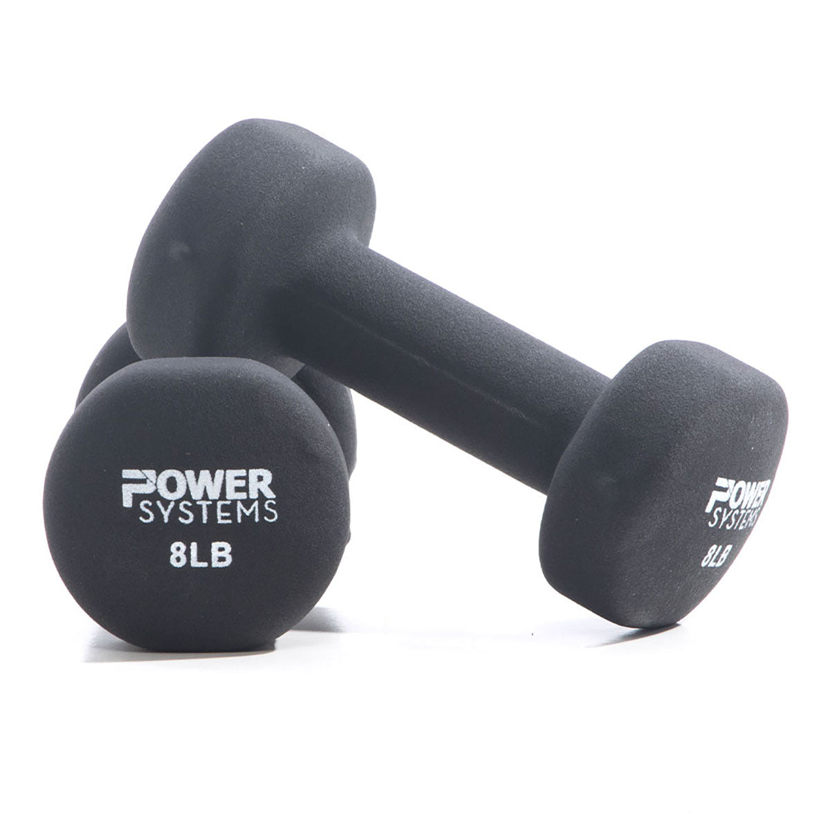 Premium Neoprene Coated Dumbbell, Black, Pair, 8 lb