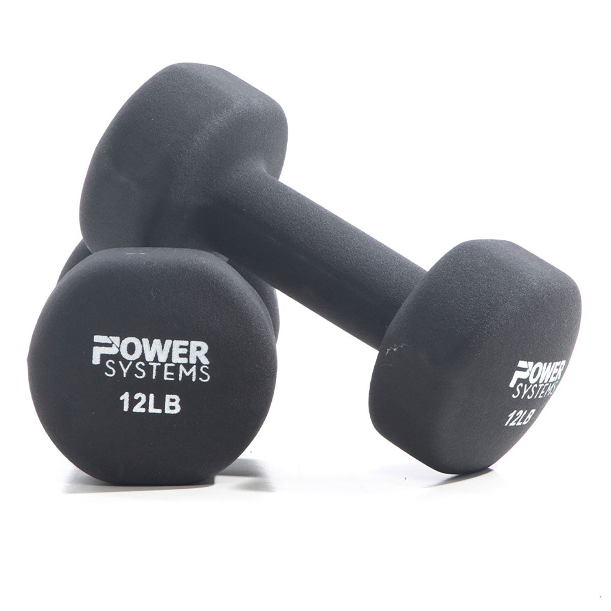 Premium Neoprene Coated Dumbbell, Black, Pair, 12 lb
