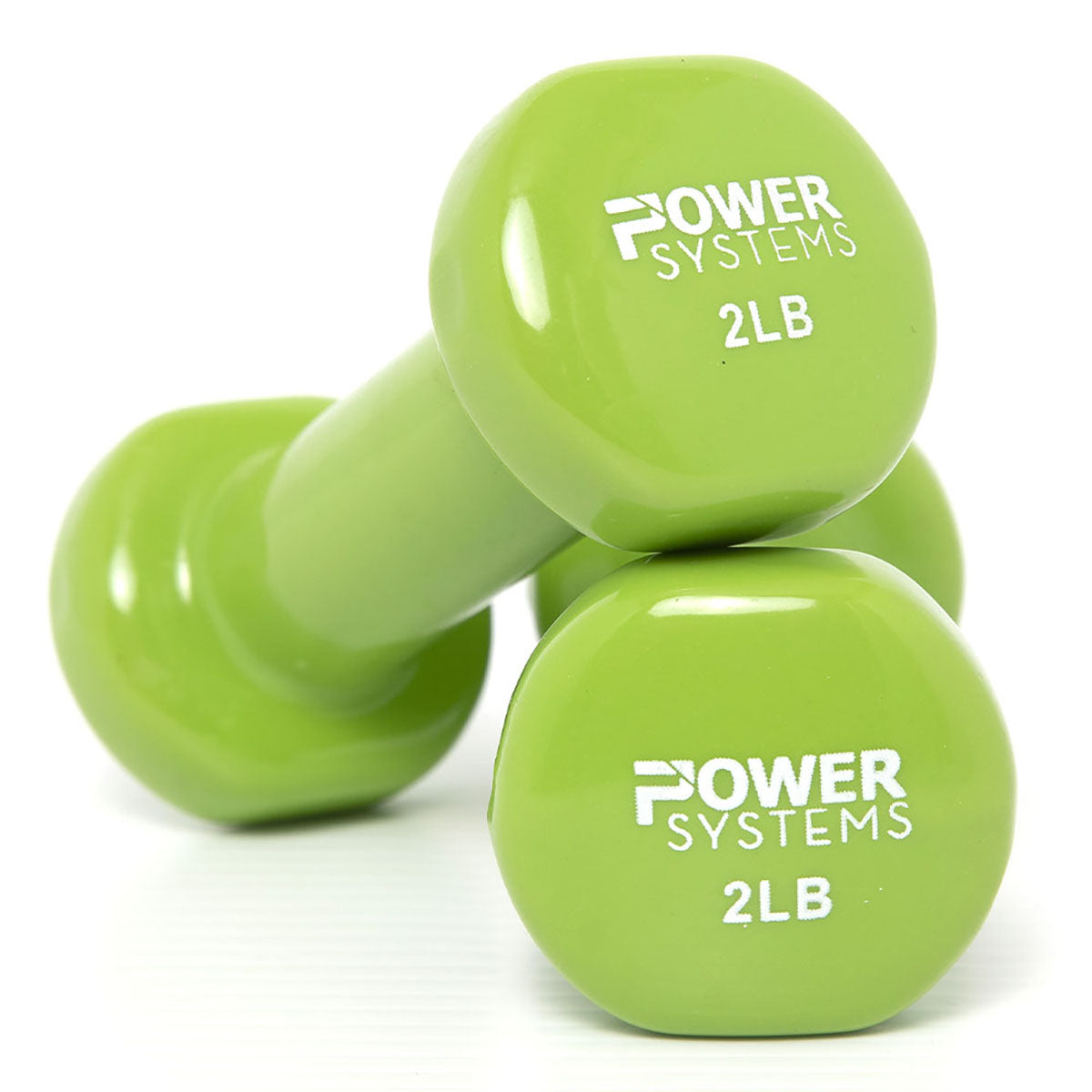 Deluxe Vinyl Coated Dumbbell, Lime, Pair, 2 lb