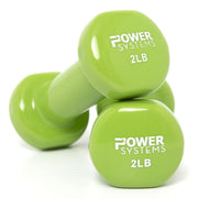 Deluxe Vinyl Coated Dumbbell, Lime, Pair, 2 lb