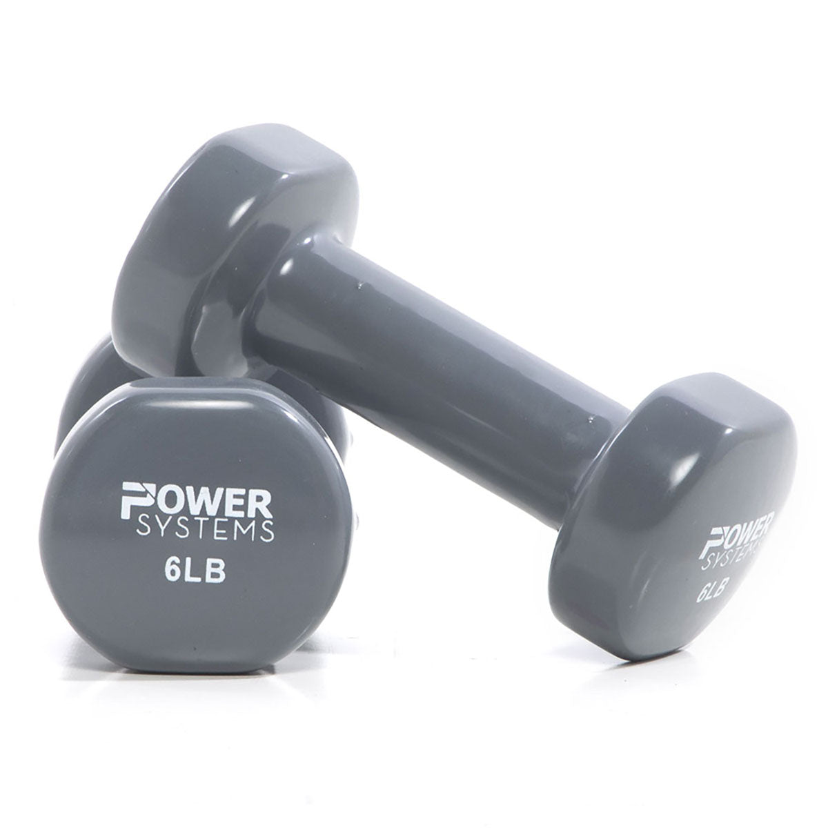 Deluxe Vinyl Coated Dumbbell, Gray, Pair, 6 lb