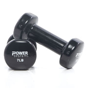 Deluxe Vinyl Coated Dumbbell, Black, Pair, 7 lb