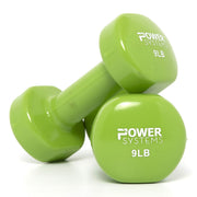 Deluxe Vinyl Coated Dumbbell, Lime, Pair, 9 lb