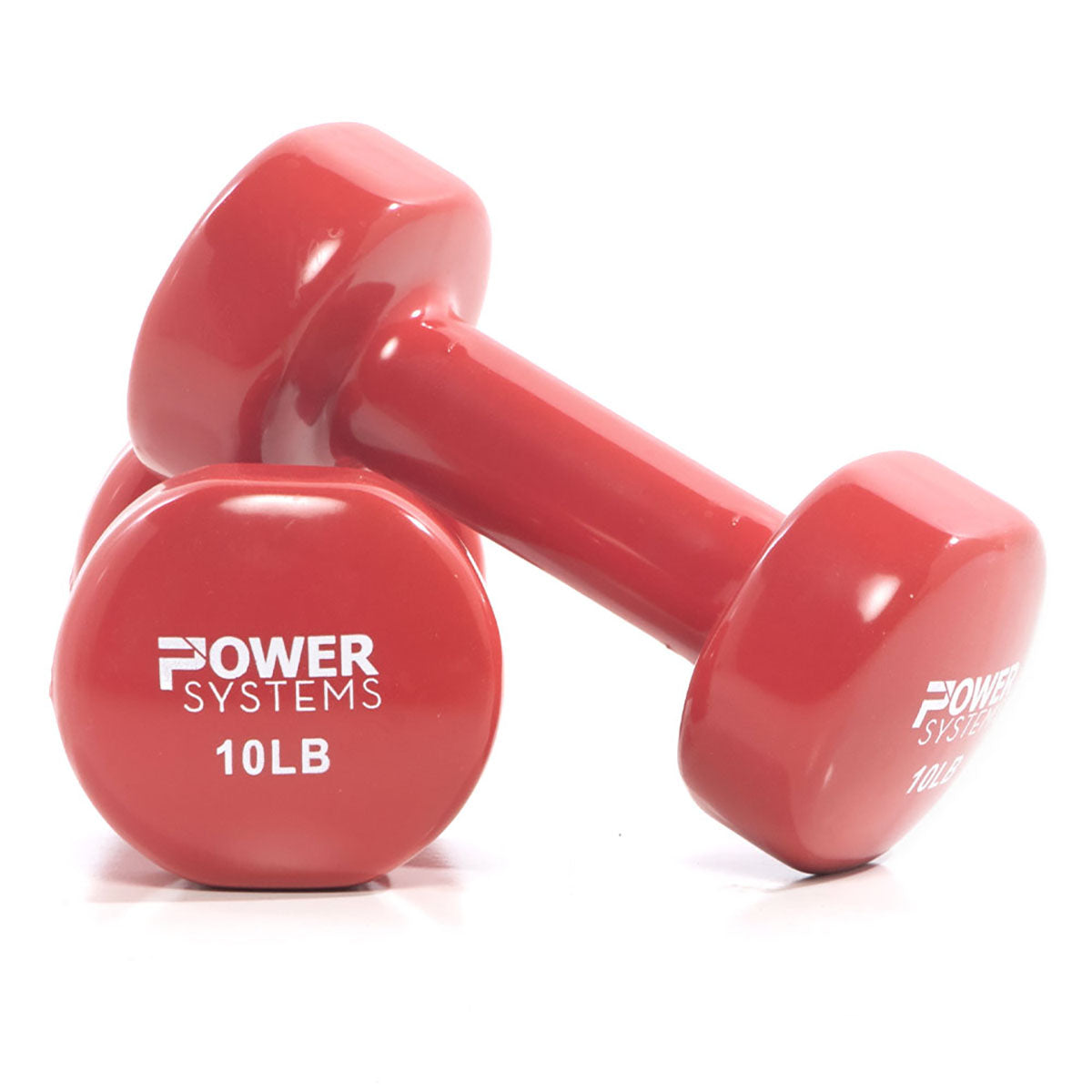 Deluxe Vinyl Coated Dumbbell, Red, Pair, 10 lb