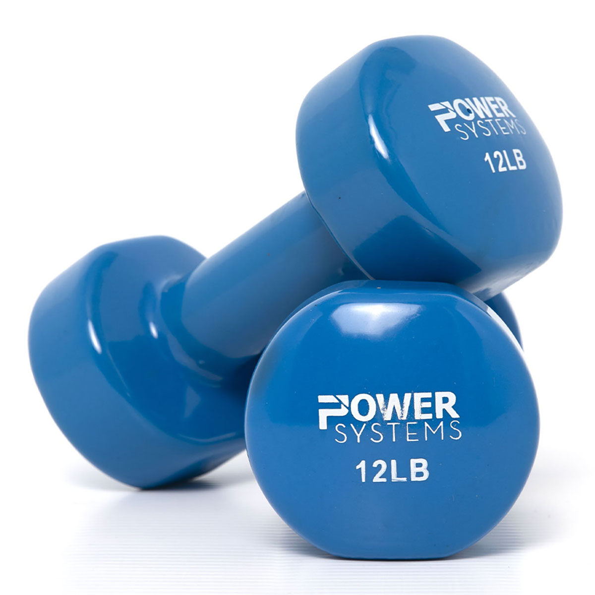 Deluxe Vinyl Coated Dumbbell, Blue, Pair, 12 lb