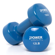 Deluxe Vinyl Coated Dumbbell, Blue, Pair, 12 lb