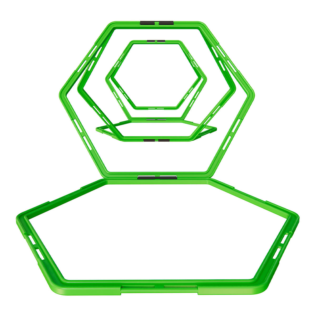 Hex Agility Ring, Green, Set of 12