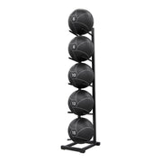 Elite Power Med Balls with Black Rack, Prime Gray, Set of 5 (1 each: 6,8,10,12,15 lb.)
