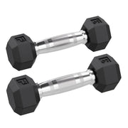 Rubber Hex Dumbbell, 3 lb., Pair