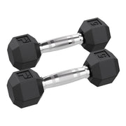 Rubber Hex Dumbbell, 5 lb., Pair