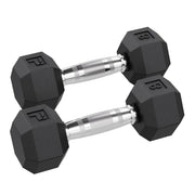 Rubber Hex Dumbbell, 8 lb., Pair