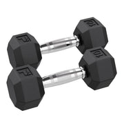 Rubber Hex Dumbbell, 10 lb., Pair