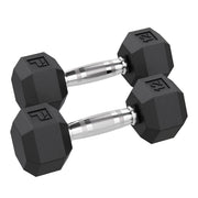 Rubber Hex Dumbbell, 12 lb., Pair