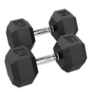 Rubber Hex Dumbbell, 40 lb., Pair