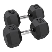 Rubber Hex Dumbbell, 50 lb., Pair