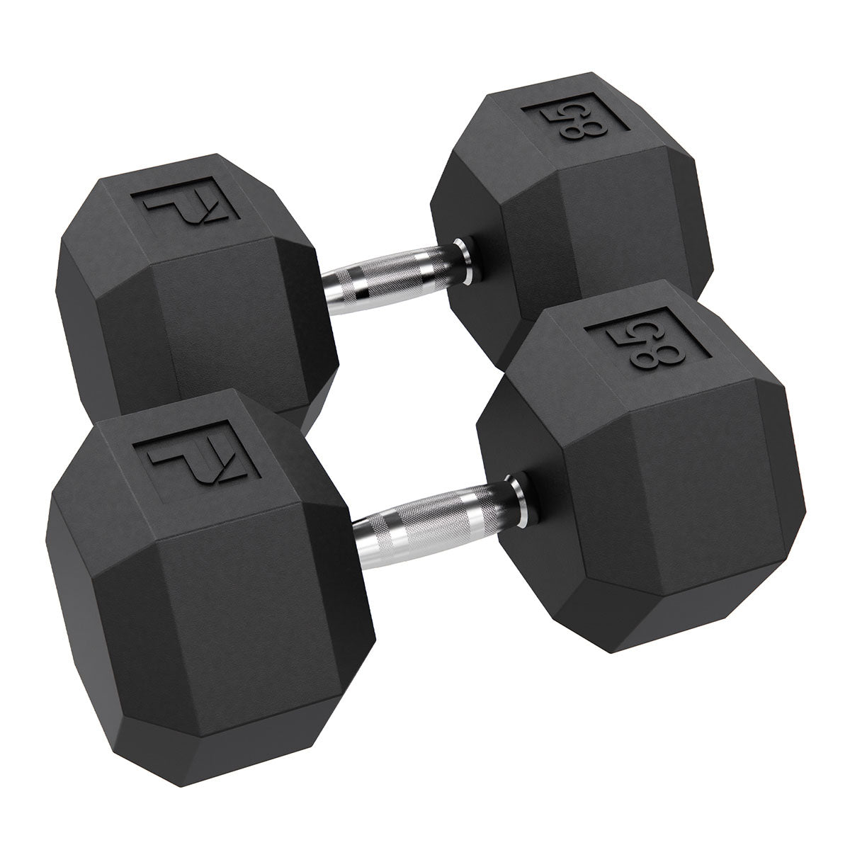 Rubber Hex Dumbbell, 85 lb., Pair
