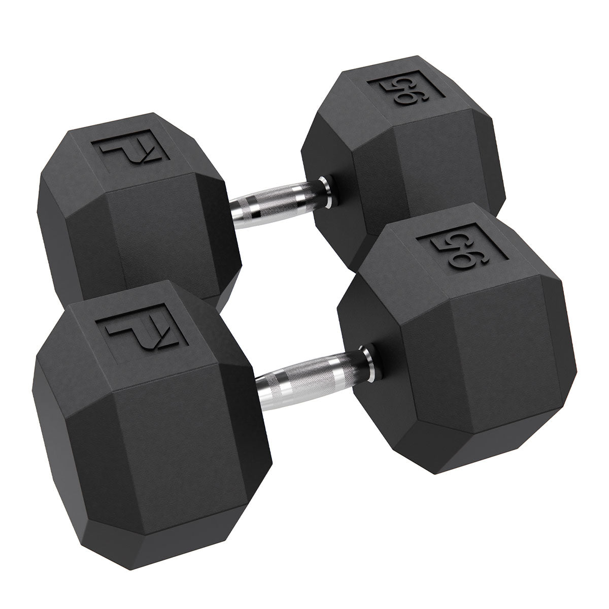 Rubber Hex Dumbbell, 95 lb., Pair