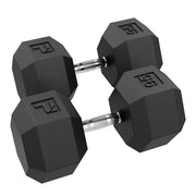 Rubber Hex Dumbbell, 95 lb., Pair