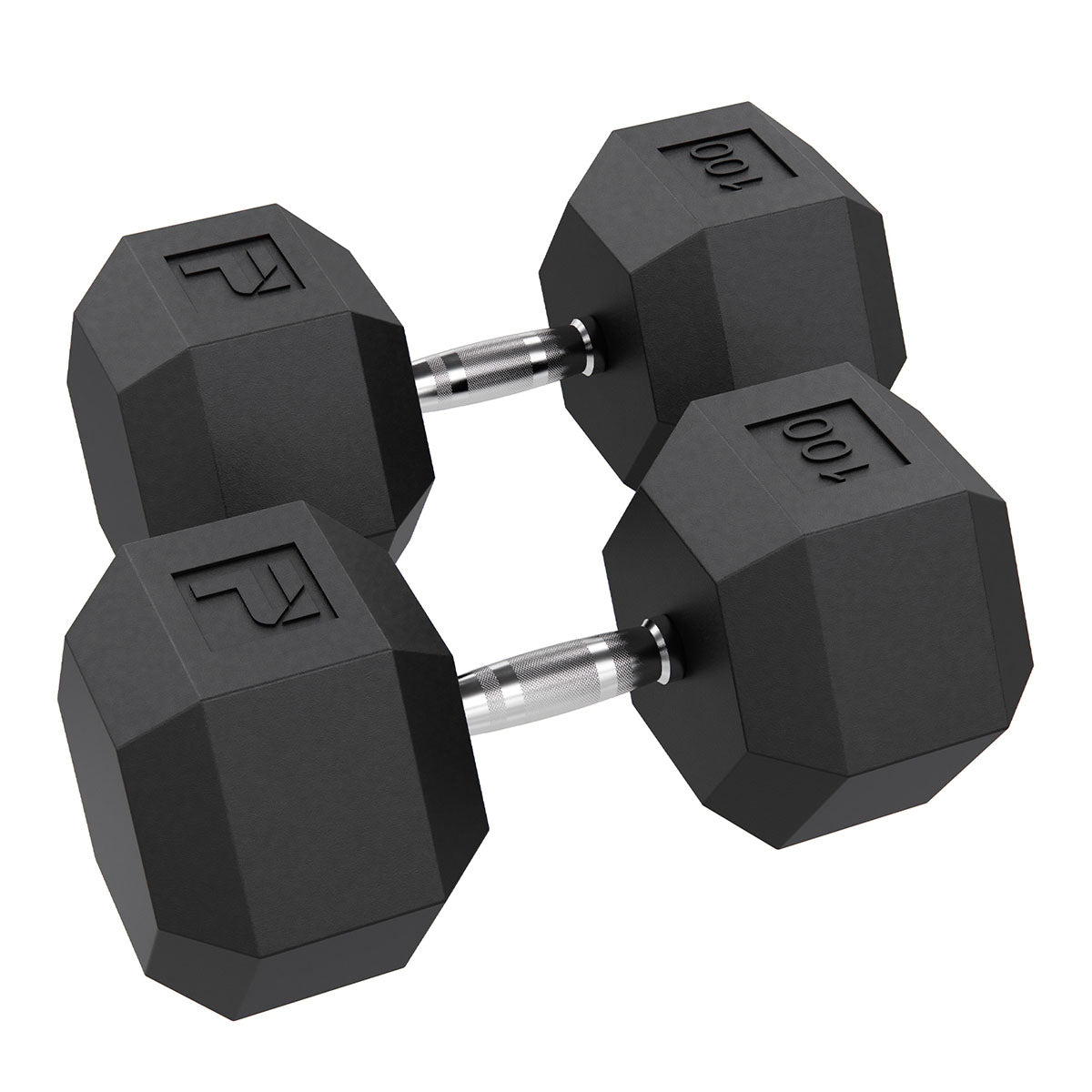 Rubber Hex Dumbbell, 100 lb., Pair
