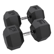 Rubber Hex Dumbbell, 100 lb., Pair