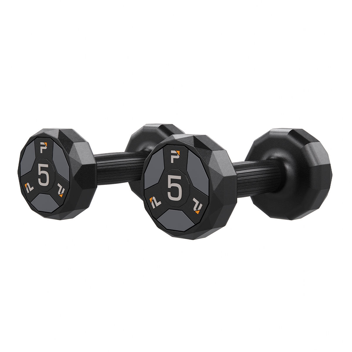 Urethane Cardio Dumbbell, Gray, 5 lb., Pair